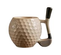 Hole-in-One Golf Ball Mug with Golf Club Handle, Novelty Unique Resin Golf Ball Shaped Coffee Mug, Funny Gift for Golf Lovers, Birthdays, Father's Day
