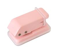 Hole Punch, Craft Puncher Tool, 2.2x1.1 inches, Easy-Punch Scrapbooking Device, Precision Cutting Design, Compact Build, Ideal for Booklets, Greeting Cards, Photo Albums, Blue/Pink