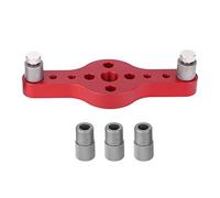 Hole Punch Locaratore in alluminio in lega di punzonatura in legno con 3 boccole per trapano per la lavorazione del legno preciso perforato blu nera blu rosso (Rosso)