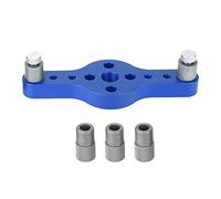 Hole Punch Locator, Punching Gauge for Woodworking, Precision Center Punching Guide with 3Pcs Drill Bushing (6mm, 8mm, 10mm), Aluminum Alloy Puncher Gauge for Carpentry and DIY Pro (Blu)