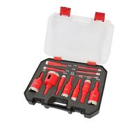 Hole Saw Set - 12pcs Dry Use Drill Bits | Tile Hole Saw Set For Porcelain | Ceramic Granite Stone | Anti Slip Glass Holes Cutter Kit per Home Renovation Plumbing Electrical Tool Set