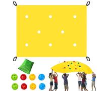 Hole Tarp Team Building Game, kit di gioco di di gruppo, 210 x 140 x 1,9 cm, attività di apprendimento e palla cava, strumento di coordinazione divertente per scuola, casa e riunioni di famiglia