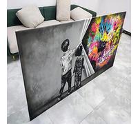 HOLEILUCK Bambino Graffiti Astratta Pugno Mobile Grillo Enorme Home Decor Wall Art Picture Tela Pittura Decorativa Wall Art Decor 51.18 "x 23.62"/130x60 cm Con cornice