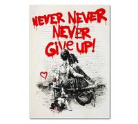 HOLEILUCK Banksy Graffiti Wall Art Never Give Up Pop Culture Art Inspirational Poster e Stampe Street Art per Office Room Decor 90x160cm/35x63in Senza Cornice