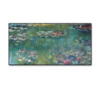 HOLEILUCK Claude Monet Acqua di Loto di Grandi Dimensioni Dipinti su Tela Riproduzione Impressionista Stampa Immagini a Parete per La Decorazione Domestica 70x150 cm (27.56x59.06in) Con Cornice