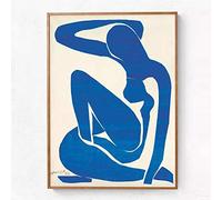HOLEILUCK Francese Henri Matisse Hd Stampa Blu Poster Astratta della Tela di Canapa Pittura Immagine Della Parete Per Soggiorno Decorazione Della Casa 85x125 cm/34x49in Con cornice