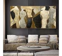 HOLEILUCK Grandi Dimensioni Astratto Donna Corpo Stampe su Tela Dipinto Dorato di Lusso su Tela Cornice Dorata Immagini da Parete per Soggiorno 70x140cm/28x55in con Cornice Dorata