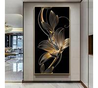 HOLEILUCK Grandi Dimensioni Stampe Su Tela Impermeabili 90x165cm(35.43x64.96in) Quadri Moderni Soggiorno a Parete Decorazioni Per La Casa Su Tela Dipinto Grande Astratti Foglie Dorate