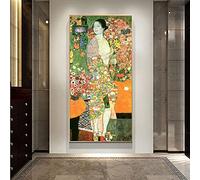 HOLEILUCK Gustav Klimt Albero della Vita Quadri su Tela Riproduzioni di Quadri Famosi Classici Moderni Gustav Klimt per Soggiorno 80x160cm(32x64in) Con Cornice
