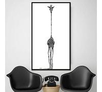 HOLEILUCK Nero Bianco Astratto Giraffa Immagine da parete Dipinti su tela Senza cornice Nordic Minimalista Animale Pop Art Stampa Poster Hippie 28x51in/70x130cm Senza cornice