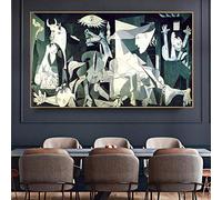 HOLEILUCK Picasso Famoso Dipinto di Grandi Dimensioni Guernica Riproduzioni su Tela Poster Modernismo Astratto Immagine da Parete Decorazione 85x180cm/33x71in Senza Cornice