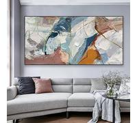 HOLEILUCK Pittura astratta Stampe d'arte Poster Modern Wall Art Grigio chiaro Bianco Pittura a olio Stampe su tela Home Living Room Decor 65x140cm/26x55in Senza cornice