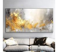 HOLEILUCK Pittura murale Astratta Arte dorata Quadri murali per soggiorno Tela Pittura Decorazioni per la casa Poster e stampe Vintage 50x95 cm / 20x37 pollici con cornice nera