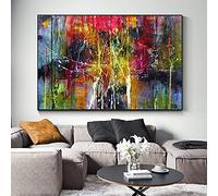 HOLEILUCK Quadri Astratti colorati su Tela Poster Moderni Stampe Immagine di Arte della Parete per Soggiorno Decorazione Domestica Cuadros 80x115cm(32x46in) Con cornice