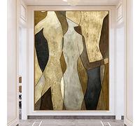 HOLEILUCK Quadri Astratti Decor Wall Art Immagini Divano Dorato Murale Real Picasso Pittura A Olio Decorazione Della Parete Soggiorno 75x125cm(29.5x49.2in) Con Cornice