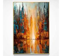 HOLEILUCK Quadro moderno su tela pittura a olio astratta incorniciata in oro arte da parete astratta-arte da parete astratta con cornice 70x120 cm/28x47 in con cornice dorata Pronto