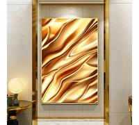 HOLEILUCK Quadro su tela con fiori bianchi e dorati astratti Stampe moderne Immagini di arte della parete con cornice per soggiorno Decorazioni per la casa 19,69x45,28 pollici (50x115 cm) Con cornice