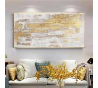 HOLEILUCK: Stampa su Tela Incorniciata Astratto Dorato da Parete per Soggiorno, Opere d'Arte Murali Moderne di Grandi Dimensioni - 70x120 cm/28x47 in con Cornice Dorata Pronto