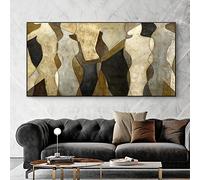 HOLEILUCK Stampe su tela astratte Dipinto dorato di lusso Stampato su tela Immagini di arte della parete per soggiorno Decorazioni moderne Corpo di donna 70x150cm (28x60in) Con Cornice