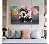 HOLEILUCK Street Pop Art Boy Kiss Girl Graffiti Canvas Painting Love Wall Art Poster e Stampe Senza cornice per Room Home Decor 40x50cm / 16x20in Senza cornice