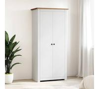 Holekex Armadio bianco in pino massiccio, 80 x 50 x 171,5 cm, con ripiano e asta appendiabiti, per camera da letto, corridoio e camera dei ragazzi, organizer per sistema di organizzazione