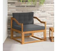 Holekex Divano centrale per esterni in legno di acacia massiccio con imbottitura resistente alle intemperie, 79 x 83 x 73 cm, mobile lounge per balcone e terrazza, modulo flessibile per ampliamento e