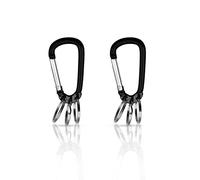 Holesto Moschettone portachiavi - Set di 3 moschettoni - Organizzatore per chiavi - Portachiavi con moschettone - 3 anelli estraibili per l'organizzazione - Moschettone per chiavi (Nero (2 pezzi))