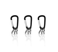 Holesto Moschettone portachiavi - Set di 3 moschettoni - Organizzatore per chiavi - Portachiavi con moschettone - 3 anelli estraibili per l'organizzazione - Moschettone per chiavi Nero (3 pezzi)