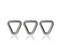 Holesto® Moschettone triangolare - Piccolo moschettone portachiavi - Design a moschettone - Mini moschettone - Set di moschettoni - Moschettone nero - Carabiner - 3 pezzi(grigio)