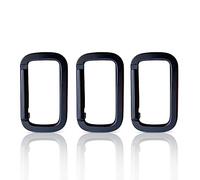 Holesto® Set di 3 moschettoni quadrati - Mini moschettoni - Portachiavi - Moschettone a vite - Moschettone nero piccolo - Moschettone Alluminio (Nero 5 x 3 cm)