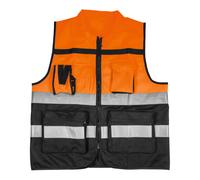 HOLEX Gilet alta visibilità, arancione/nero, Tg. Unisex: 2XL Quantità:1