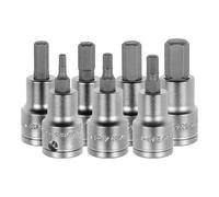 HOLEX Set di 7 bussole con esagono esterno, attacco quadro da 3/8", Modello: 3/8 Quantità:1