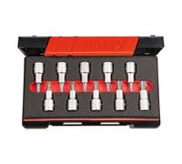 HOLEX Set di bussole con inserti per TX, attacco quadro 1/2", 10pz. Quantità:10