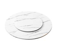 HOLGVE Ampio Tavolo Rotondo Pieghevole, Piano Rotondo Pieghevole Tavoli da Pranzo Rotondi Doppio Strato con Disco Rotante(White,180cm/70in+120cm/47in)