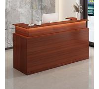 HOLGVE Banco Reception, Reception Front Desk Con Cassetti Chiudibili Chiave, Front Desk In Legno Con Computer, Bancone Reception, Tavolo da Bancone for Cassa for Negozi Al Dettaglio(Red,55.1inchx140cm