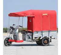 HOLGVE Copertura Impermeabile Per Triciclo Elettrico da Esterno, Telo Con Telaio Per Triciclo Elettrico, Dotato Strisce Sicurezza Riflettenti(Red,43x35in/110x90cm)