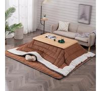 HOLGVE Japanese Heated Table Con Riscaldatore, Set da 4 Pezzi di Coperte da Scrivania Basse Giapponesi, Tavolini da Caffè E Tè Tatami Futon for Laptop(Beige,47.2in/120cm)