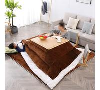 HOLGVE Japanese Heated Table con Riscaldatore, Set da 4 Pezzi di Coperte da Scrivania Basse Giapponesi, Tavolini da caffè E tè Tatami Futon for Laptop(Beige,31.4in/80cm)