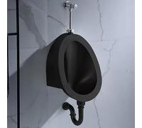 HOLGVE Orinatoio in Acciaio Inossidabile 304, Orinatois A Parete for Uomo con Valvola di Scarico a Pressione Manuale, Orinatoi Commerciali ad Alta Efficienza, for Bagno(Black,Wall Row)