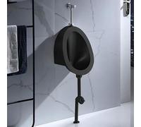HOLGVE Orinatoio in Acciaio Inossidabile 304, Orinatois A Parete for Uomo con Valvola di Scarico a Pressione Manuale, Orinatoi Commerciali ad Alta Efficienza, for Bagno(Black,Ground Row)
