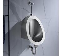HOLGVE Orinatoio in Acciaio Inossidabile 304, Orinatois A Parete for Uomo con Valvola di Scarico a Pressione Manuale, Orinatoi Commerciali ad Alta Efficienza, for Bagno(Silver,Wall Row)