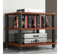 HOLGVE Rack Cabina for Componenti Multimediali, Support for Componenti Audio for Carichi Pesanti, Organizer for Ripiani Console Amplificatore, Torre for Rack Audio(Brown,3 tier 50cm/19.6in)