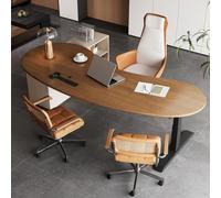 HOLGVE Scrivania Direzionale Moderna e Minimalista a Forma Di Anacardo | Ricarica Wireless Integrata Presa Multipla Coperchio Scorrevole, Ritaglio for la Gestione Dei Cavi(200CM/78.7IN)