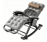 HOLGVE Sedie a Dondolo da Esterno, Sedia a Dondolo Pieghevole Reclinabile a Gravità Zero con Cuscino, Porta Tazza e Telefono, Design Combinato con Gambe Pieghevoli(Brown-A2)