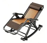 HOLGVE Sedie a Dondolo da Esterno, Sedia a Dondolo Pieghevole Reclinabile a Gravità Zero con Cuscino, Porta Tazza e Telefono, Design Combinato con Gambe Pieghevoli(Brown-A1)