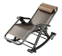 HOLGVE Sedie a Dondolo da Esterno, Sedia a Dondolo Pieghevole Reclinabile a Gravità Zero con Cuscino, Porta Tazza e Telefono, Design Combinato con Gambe Pieghevoli(Brown-C2)