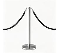 HOLGVE Stanchion for Il Controllo Della Folla con Corda Intrecciata | Stanchion for Barriera Code con Sommità Rotonda, Stanchion Acciaio Inossidabile con Base in Ghisa(C-1)