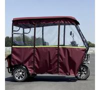 HOLGVE Telo di Copertura Per Triciclo Elettrico Con Telaio, Tendalino Completamente Chiuso Per Triciclo Con Finestre Strisce Riflettenti(Red,160x70cm/63x27in)