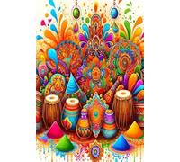 Holi The Festival of Colors In Indian Style Journal: Includes 10 coloring pages related to the event