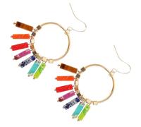 Holibanna 1 Paio Orecchini boho orecchini in stile bohémien decorazioni creative per le orecchie delicato decoro dell'orecchio orecchini da donna con nappe marmo Colorful